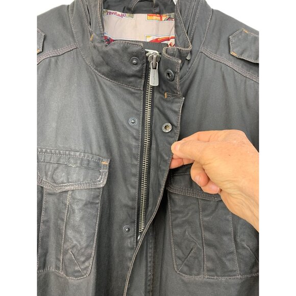 Tommy Bahama Jackman Mens Black Coated Denim Trucker Jacket XL - Picture 4 of 16